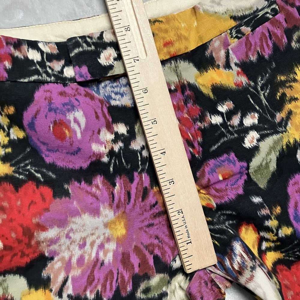 Elevenses Anthropologie Womens Sz 2 Multicolored‎ Floral Boho Cropped - Picture 3 of 10